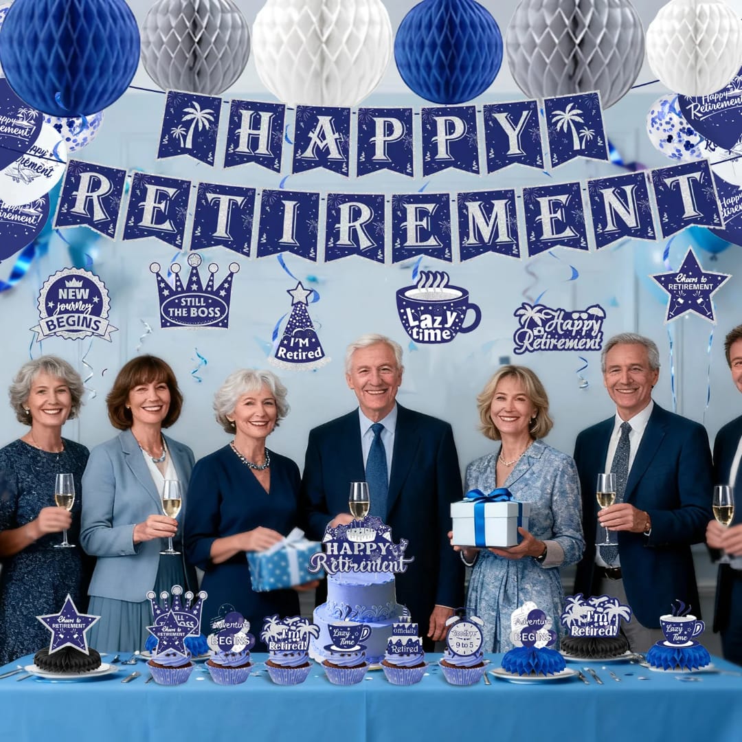 Happy Retirement Package Ultimate Edition with Backdrop (Blue)