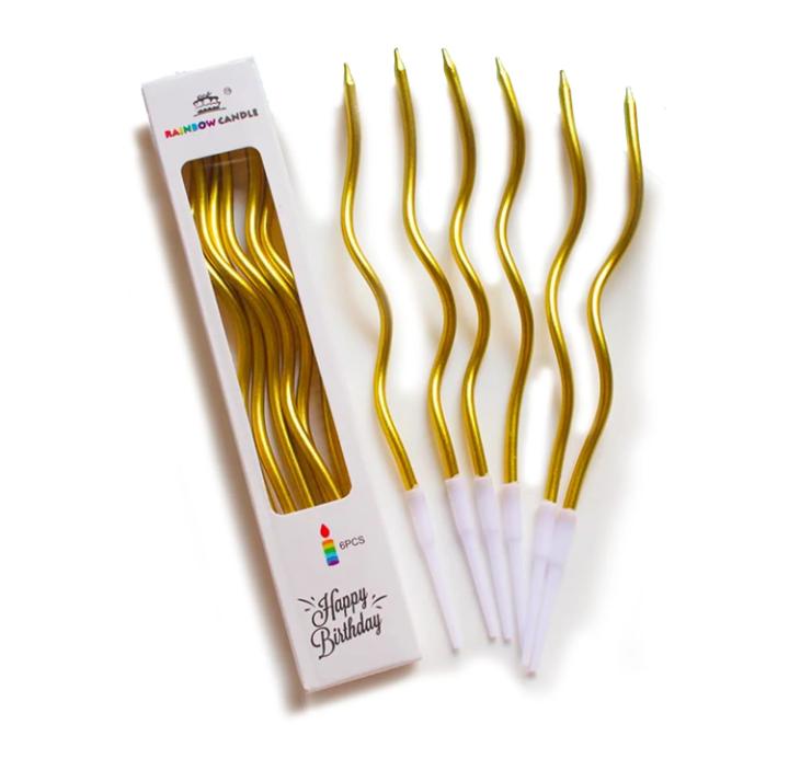 Gold Swirl Party Candles