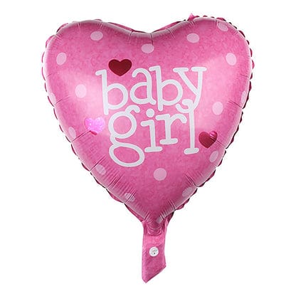 Pink Heart Baby Girl Foil Balloon