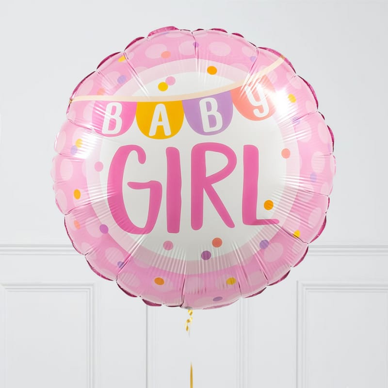 Baby Girl 18" Round Foil Balloon