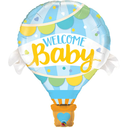 Air Balloon Welcome Baby 28" Foil Balloon (Boy)