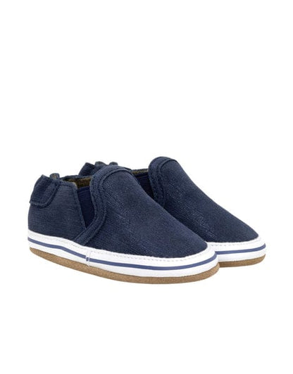 Robeez Navy Liam Slip-on crib shoes