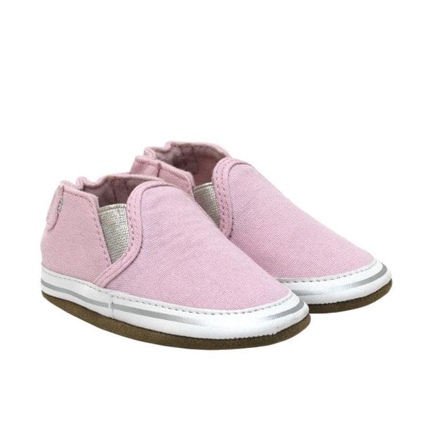 Robeez Pink Liam Slip-on crib shoes