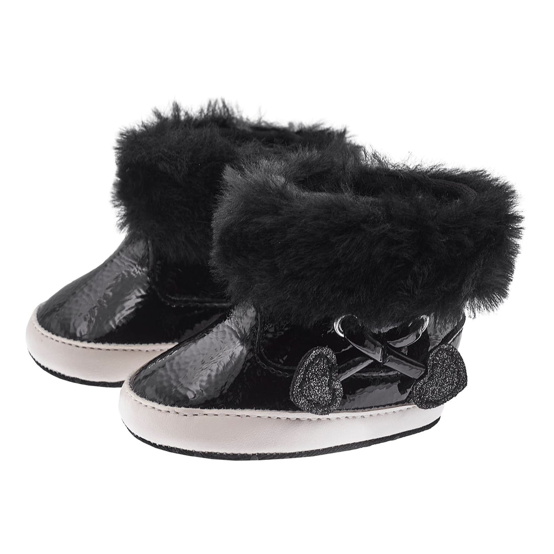 My First Chicco Girls Black Baby Booties