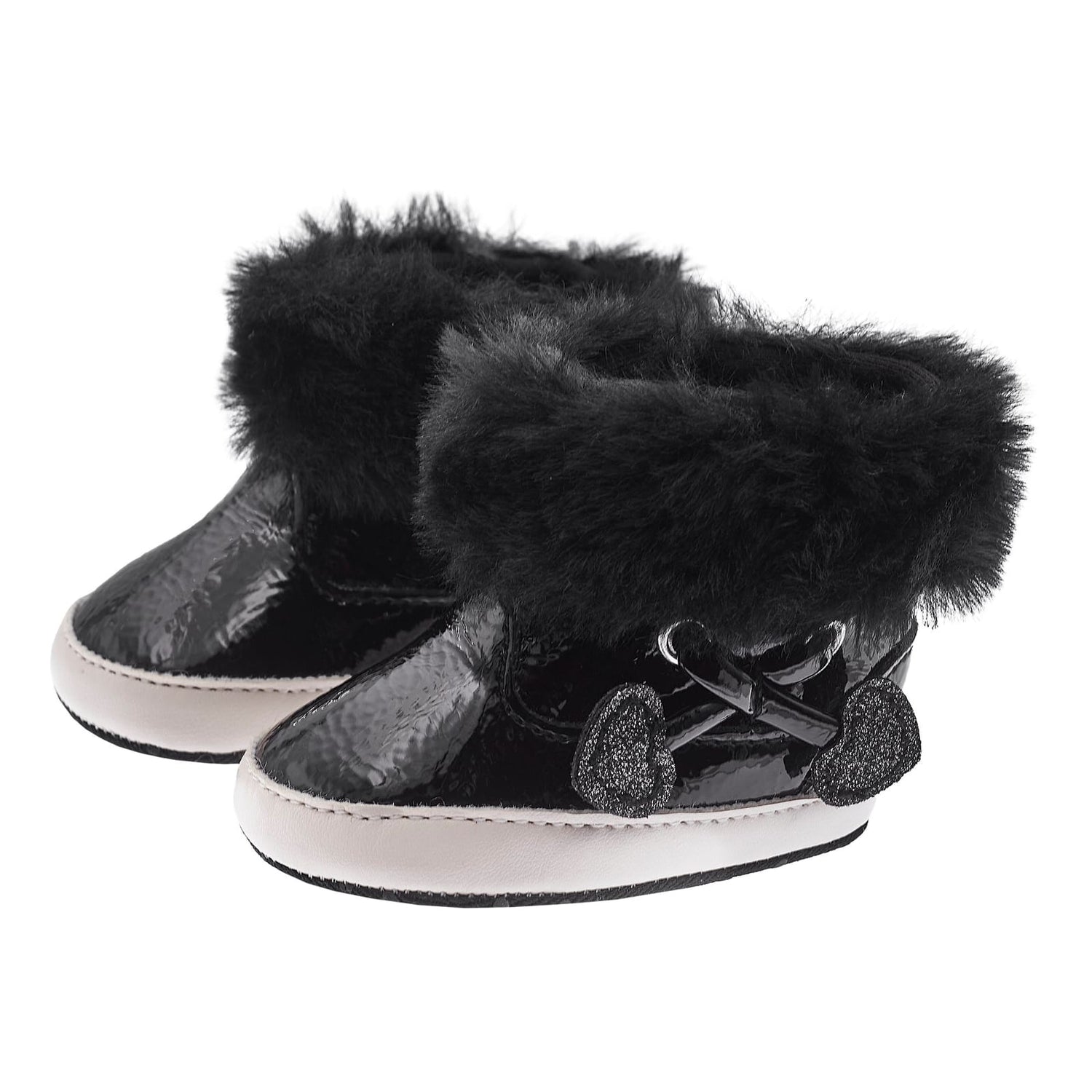 My First Chicco Girls Black Baby Booties