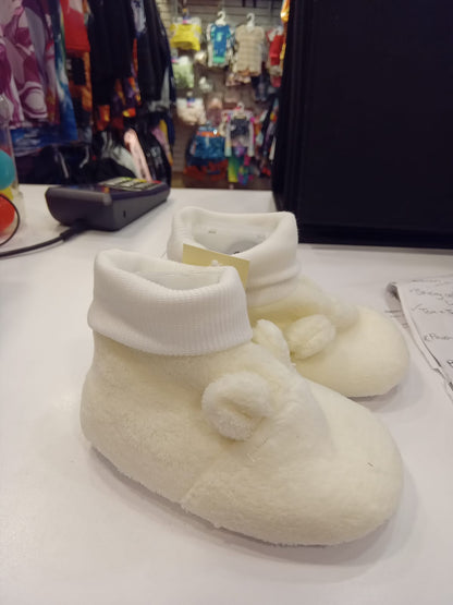 Tiny Tots Cream Plush Booties