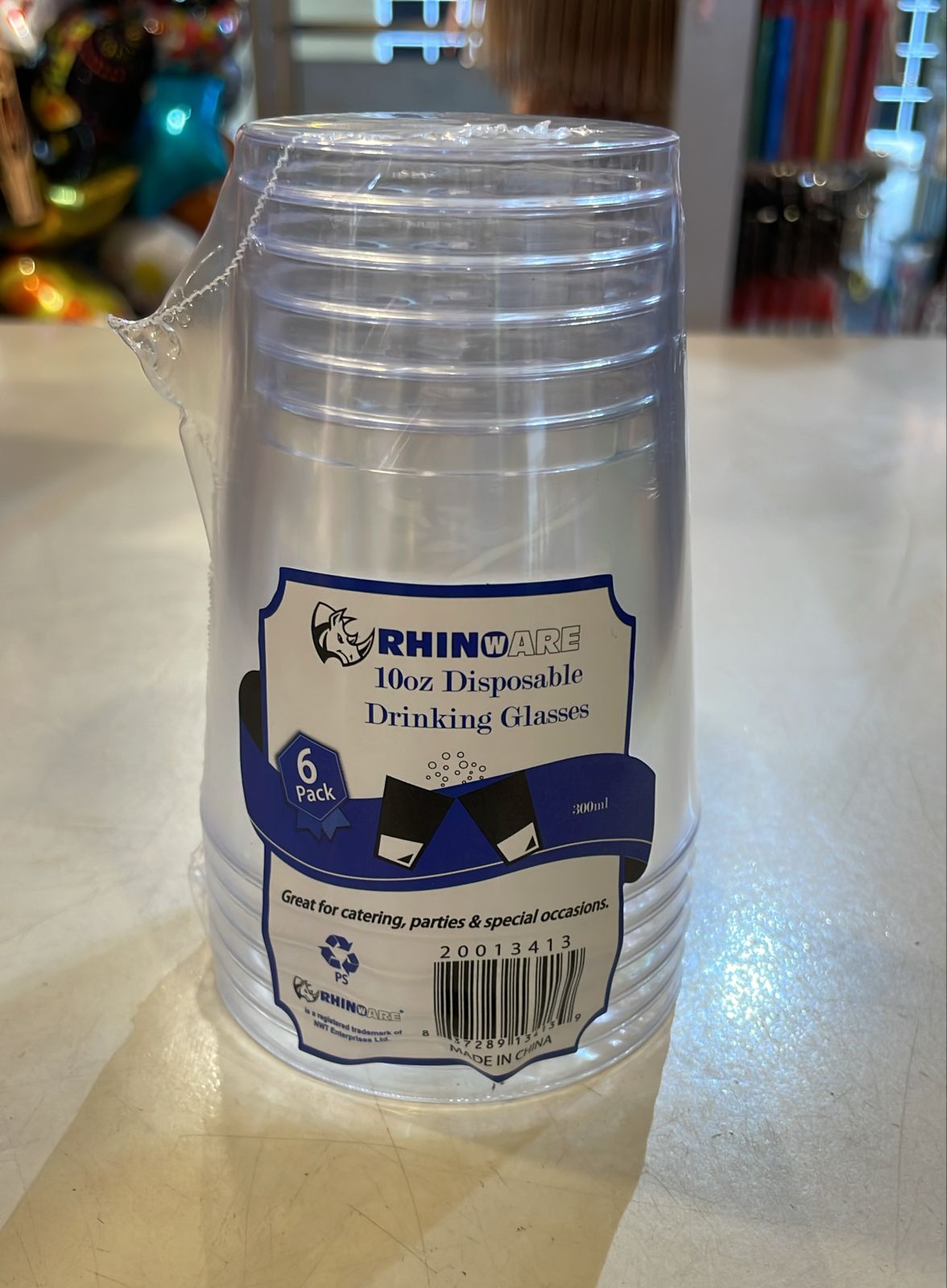 Rhino 10oz Plastic Drinking Glass (6pks)