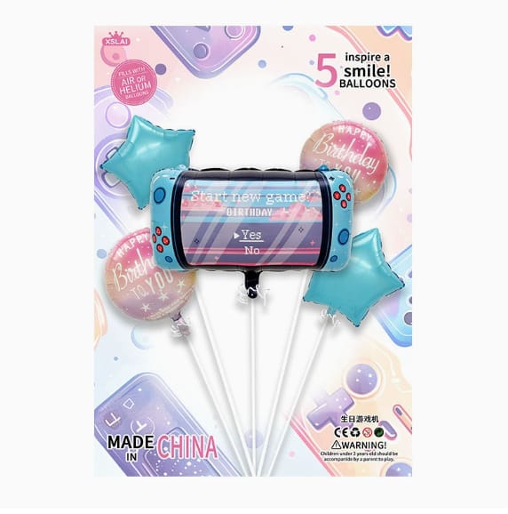 Blue Start New Game 5pc Balloon Set