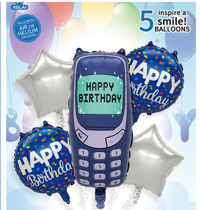 Y2K Brick Phone 5pc Balloon Set