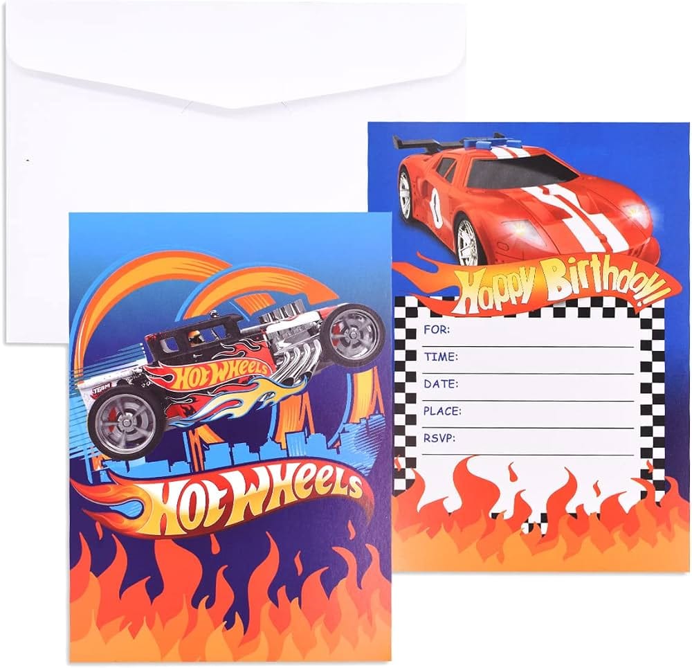 Hotwheels Invitation Cards (10pcs)