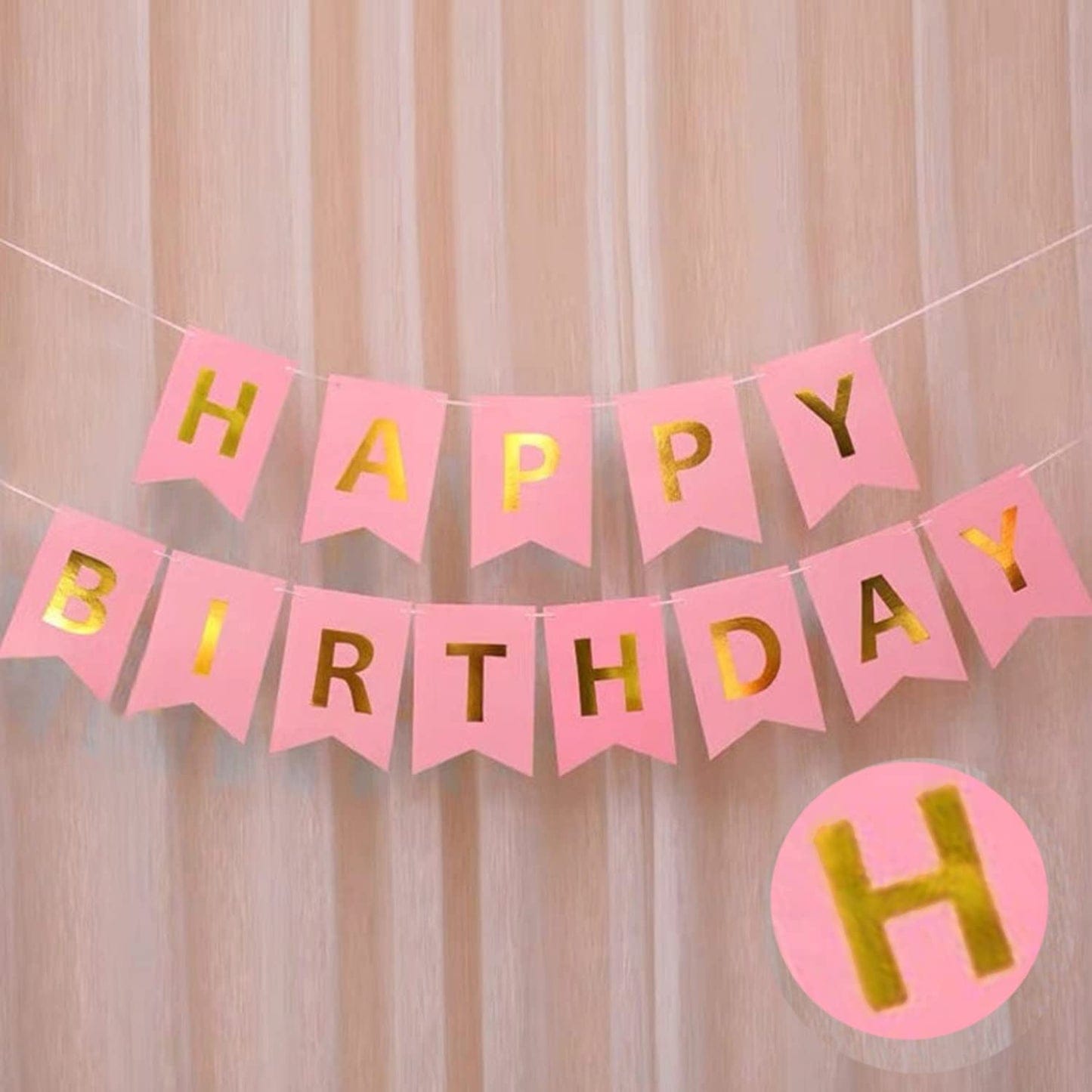 Pink Happy Birthday Banner