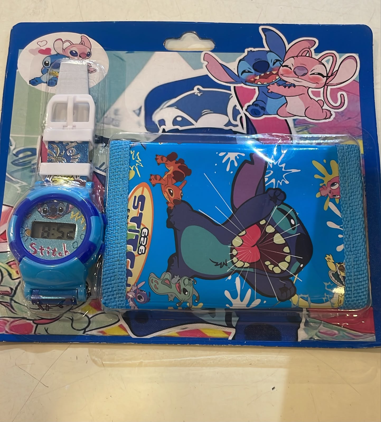 Blue Stitch Watch and Wallet Set