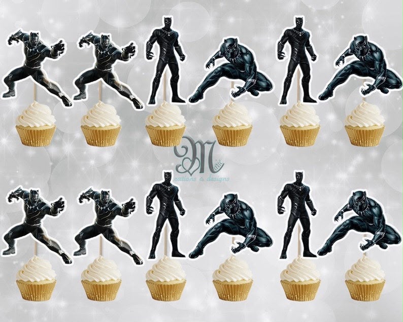 Black Panther Cupcake Topper (24pcs)