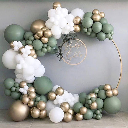 Sage Green,White and Metallic Gold Arch Kit