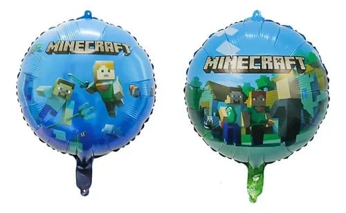 Minecraft Doublesided 18inch Round Foil Balloon