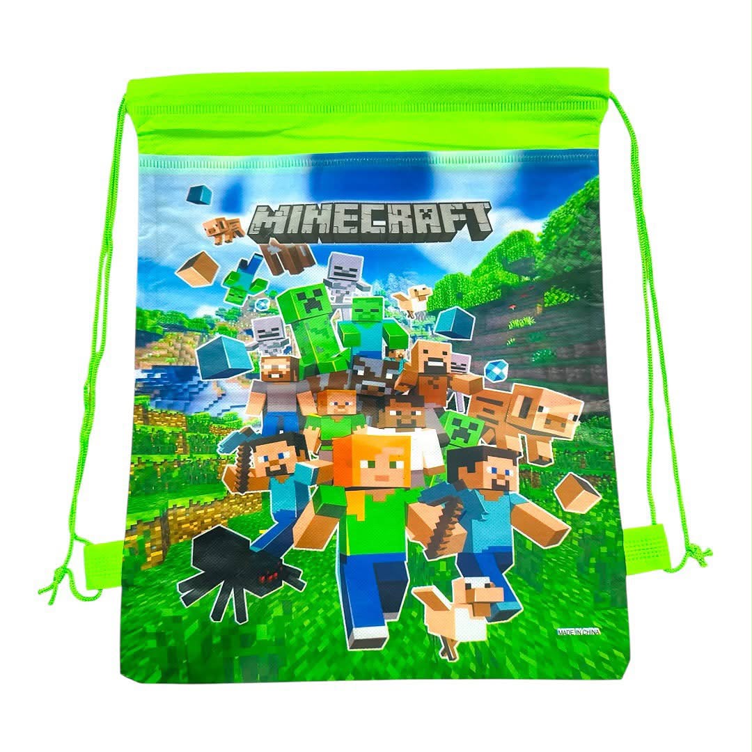 Green Minecraft Pull string Bag