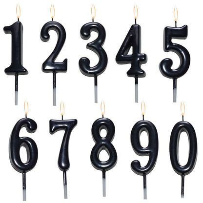 Black Number Candles 0-9