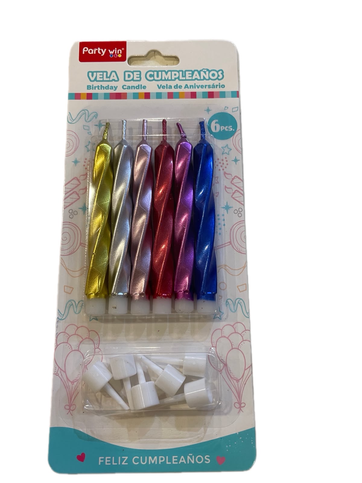 Multi-Color Metallic Swirl Candles