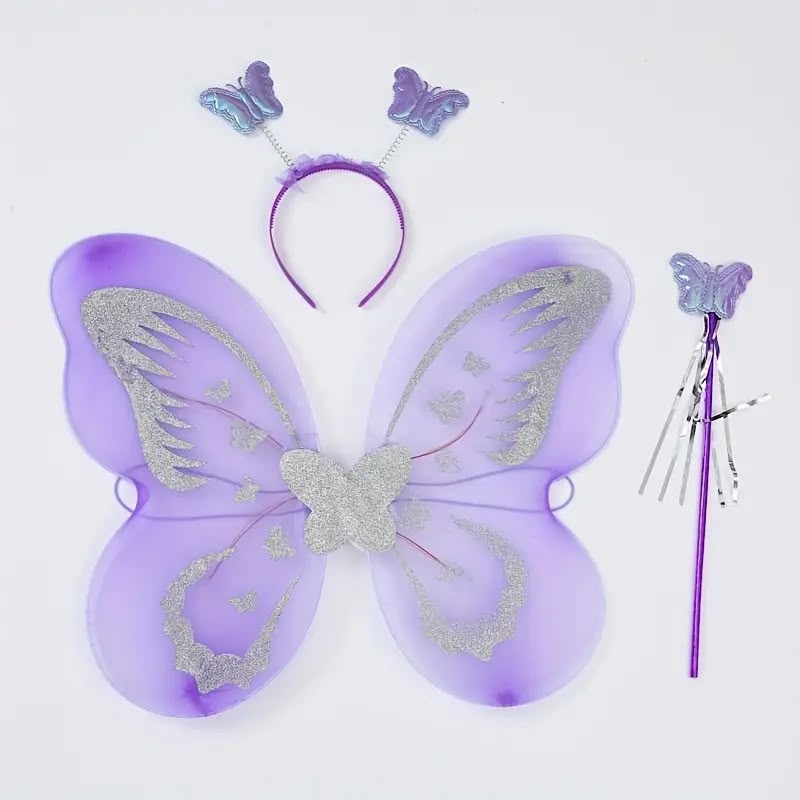 Purple 3pc Butterfly Wings Set