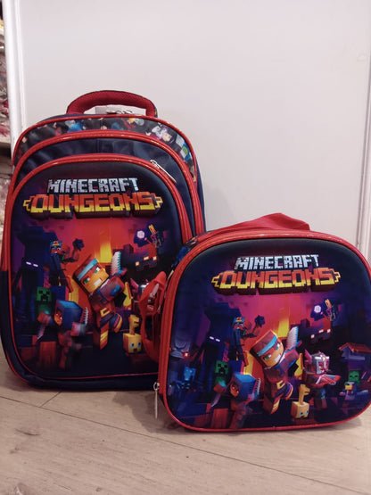 Minecraft Dungeons 2pc Backpack Set 17 inch