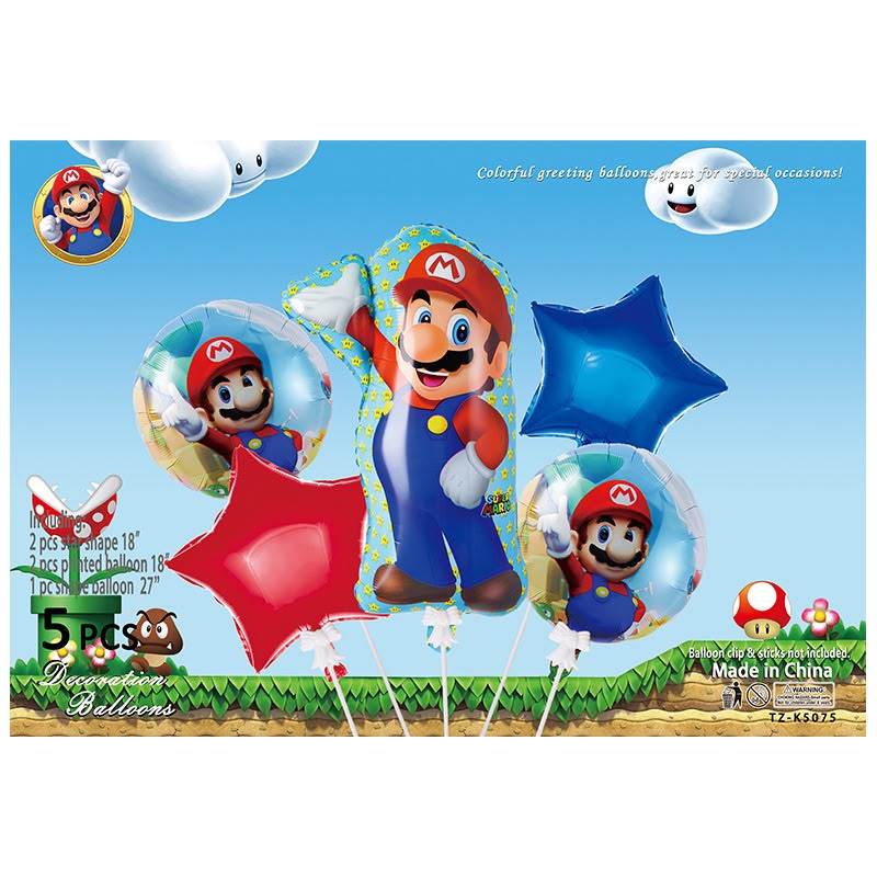 Super Mario 5pc Balloon