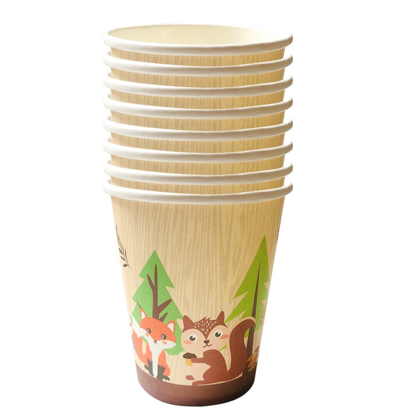woodland party cups 10pcs
