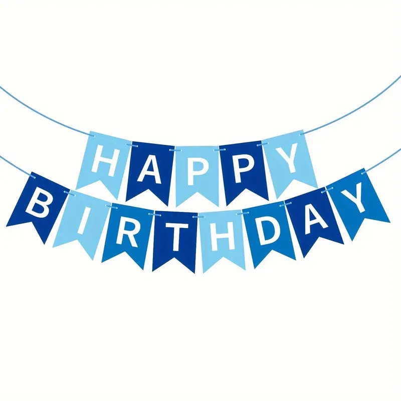 Blue Happy Birthday Banner
