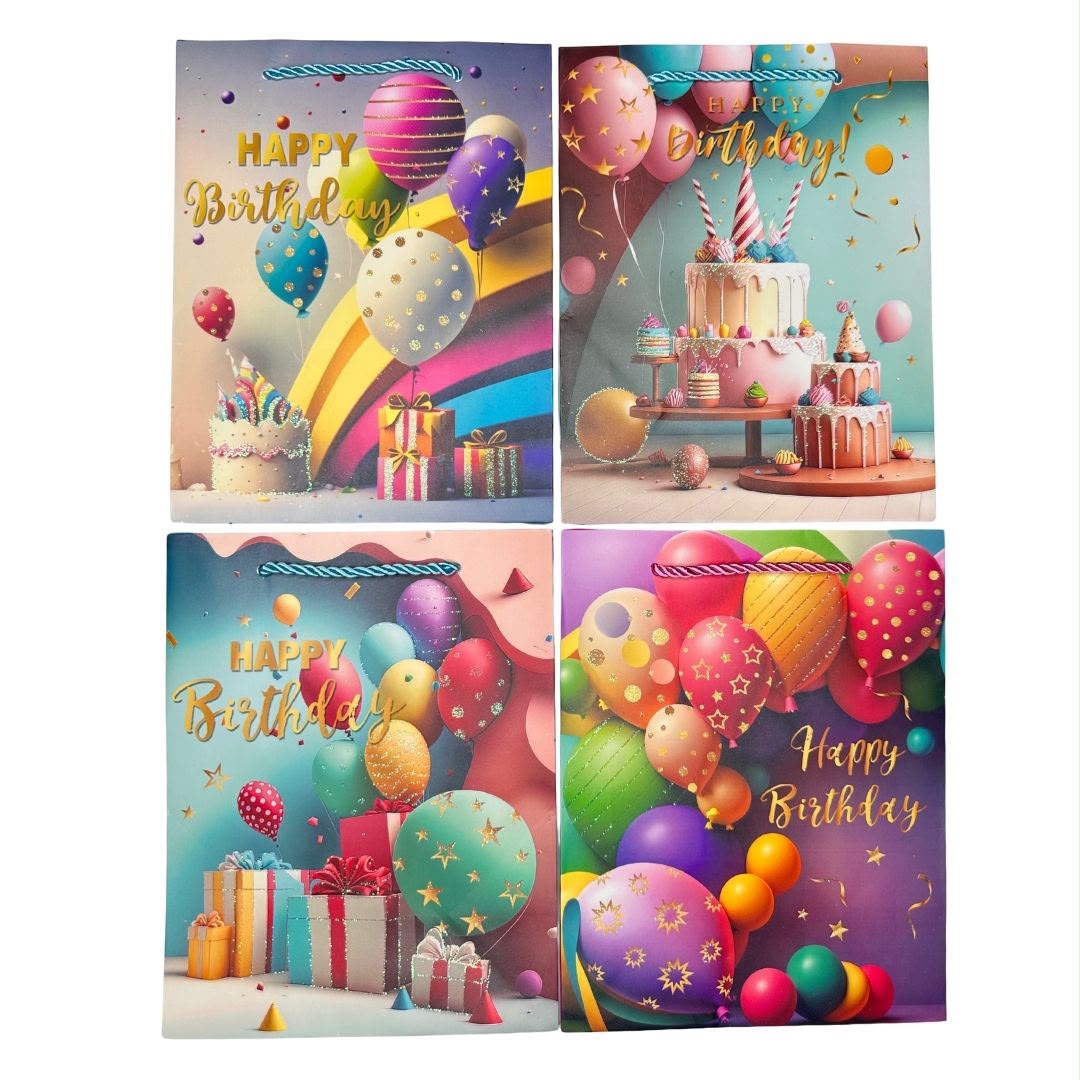 Balloon Large Happy Birthday Gift Bags