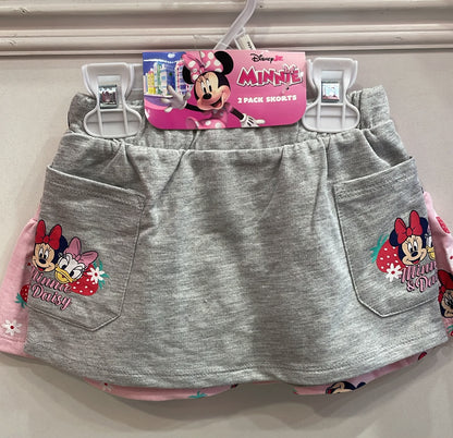 Disney Minnie Mouse 2 Pack Skorts (Grey and Pink)