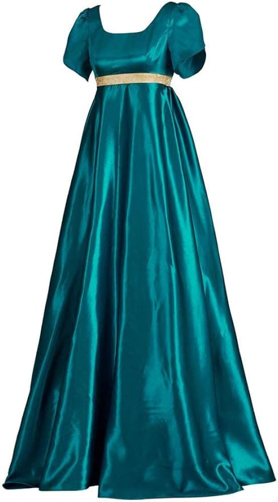 Satin Regency Vintage Dress Green