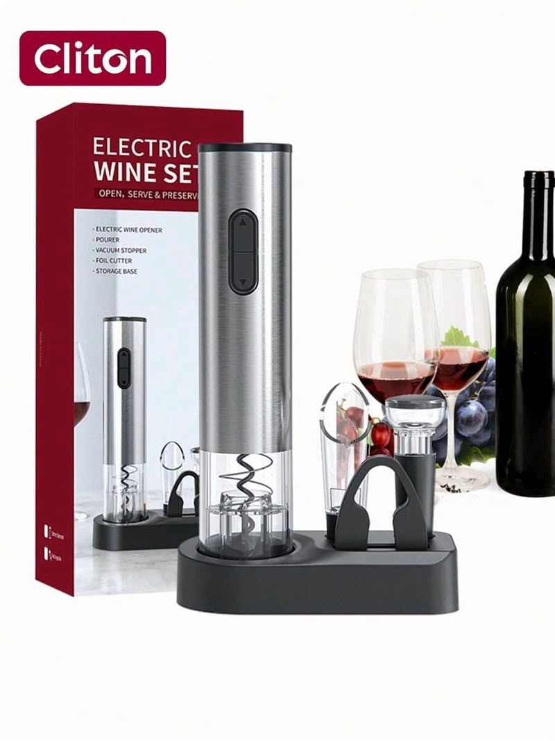 Cliton Silver Electric Wine Set