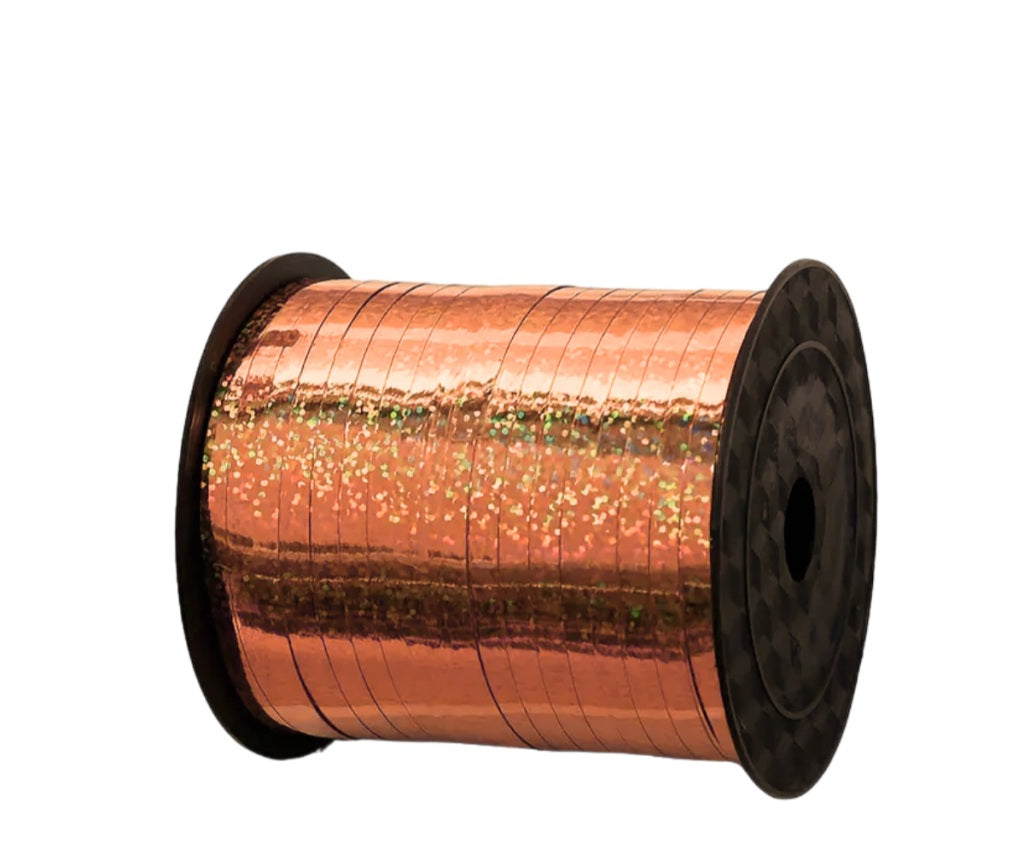 Rose Gold Metallic Glitter Curling Ribbon