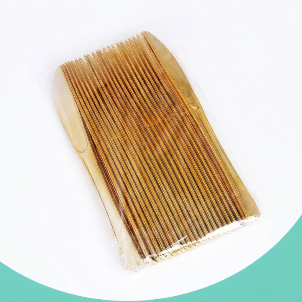 16 pc Gold Plastic Knives
