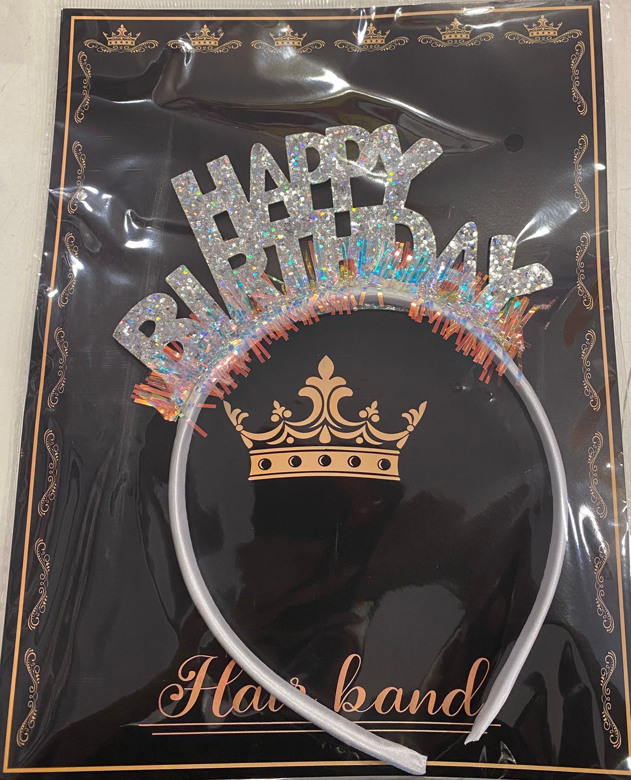 Happy Birthday Tiara Glitter Headband