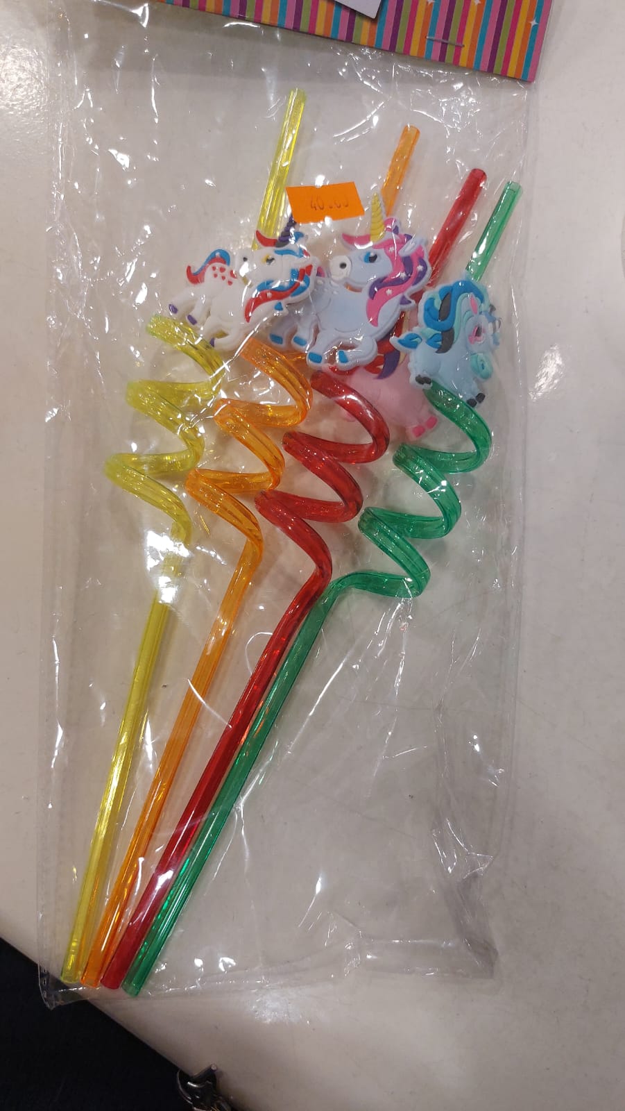 Straws Unicorn 4pc set