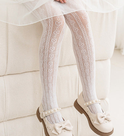 White Heart Design Stockings