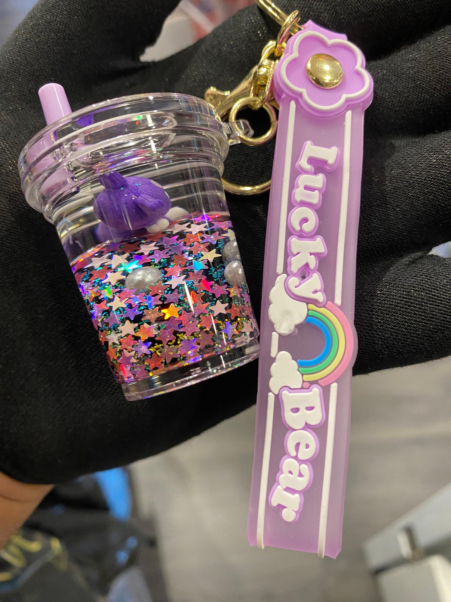 Acrylic Moving Liquid Sanrio Keychain - Preppy Kids (Grand Bazaar)