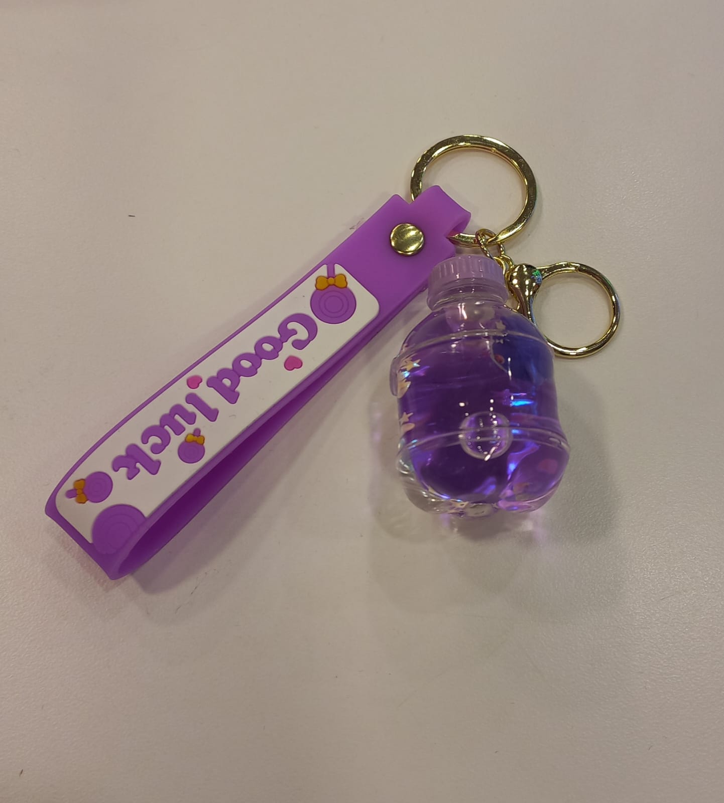 Acrylic Moving Liquid Kuromi Keychain - Preppy Kids (Grand Bazaar)