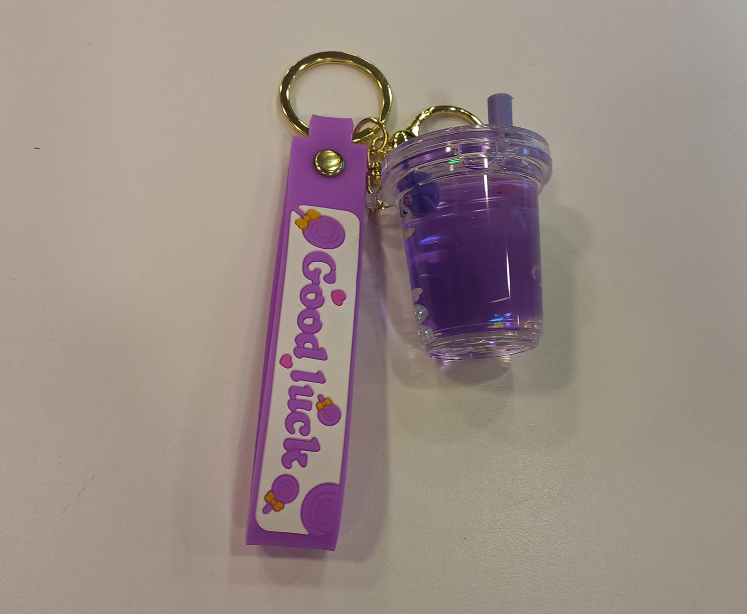 Acrylic Moving Liquid Kuromi Keychain - Preppy Kids (Grand Bazaar)