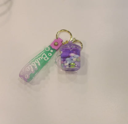 Acrylic Moving Liquid Cup Keychain - Preppy Kids (Grand Bazaar)