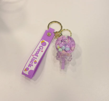Acrylic Moving Liquid Lolipop Keychain - Preppy Kids (Grand Bazaar)