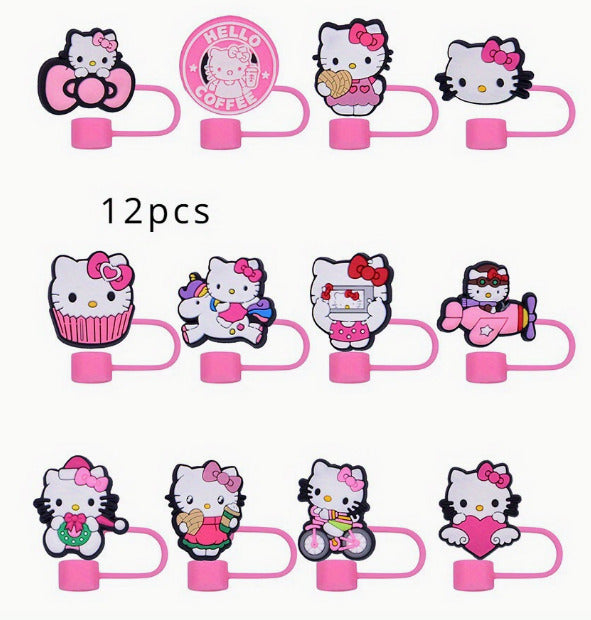 Sanrio Hello Kitty Straw Cover Caps Toppers for Tumbler