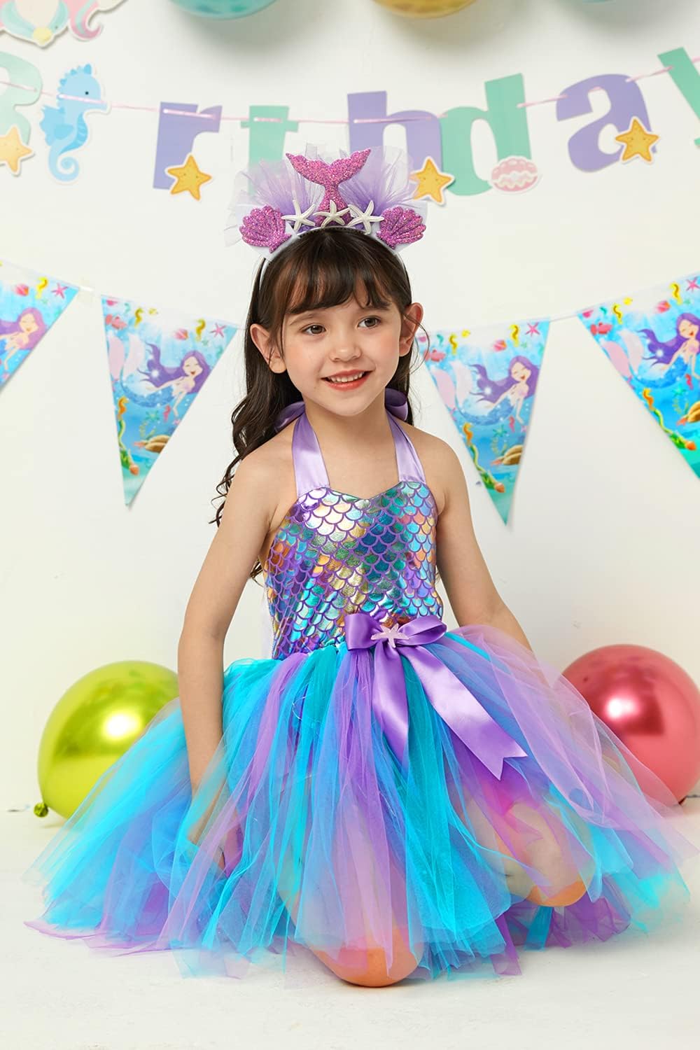 Mermaid Purple fusion dress w/ mermaid headpiece - Preppy Kids (Grand Bazaar)
