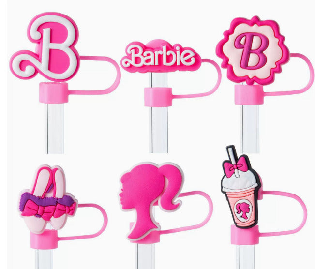 Barbie Straw Cover Caps Toppers for Tumbler