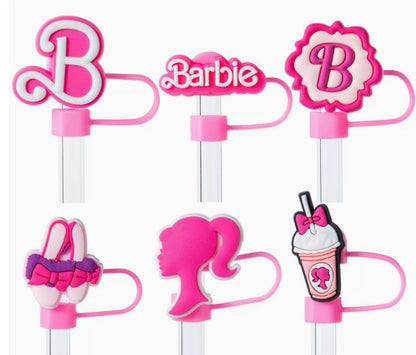 Barbie Straw Cover Caps Toppers for Tumbler