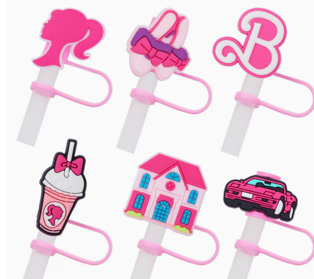 Barbie Straw Cover Caps Toppers for Tumbler