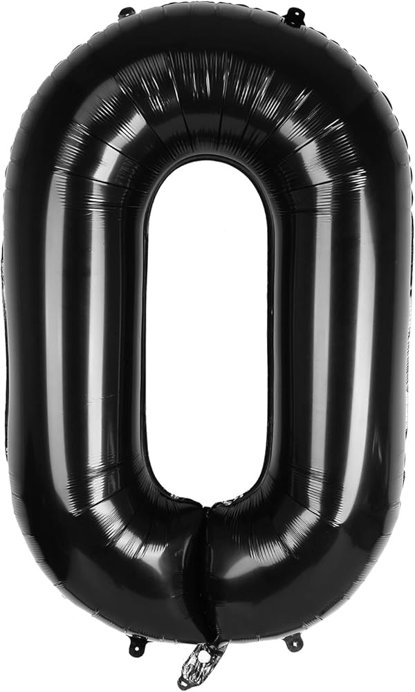 40" Number Black Foil Helium Balloons (40 inch).  1 to 9 - Preppy Kids (Grand Bazaar)