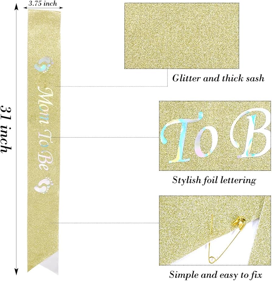 Mom To Be Gold Sash - Preppy Kids (Grand Bazaar)