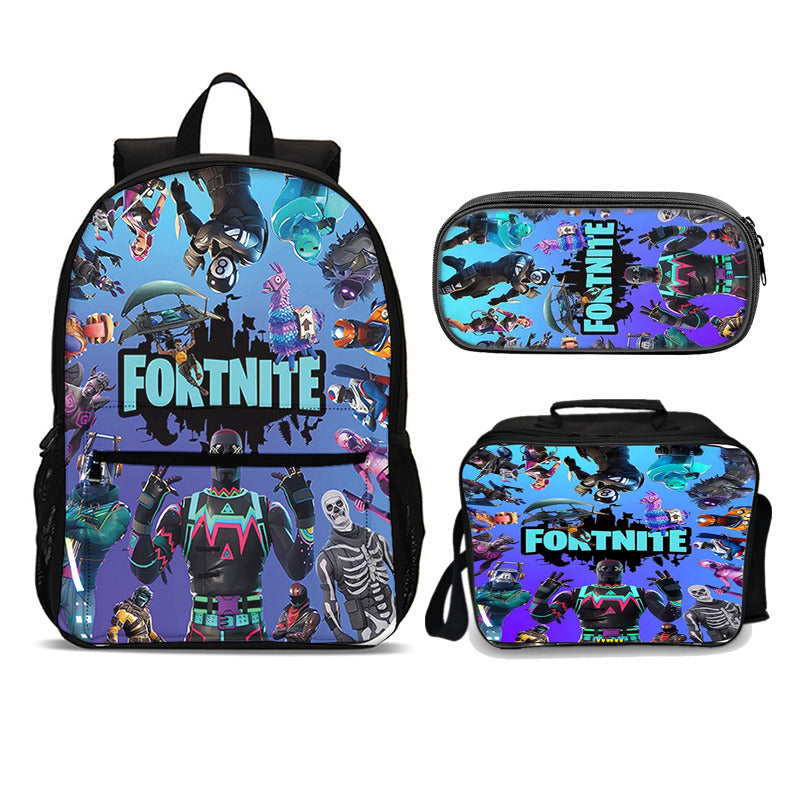 Fortnite Crew Edition Set (3PC) USB Cable included & port (Front zipper , upgraded lunch bag) No. 4 - Preppy Kids (Grand Bazaar)