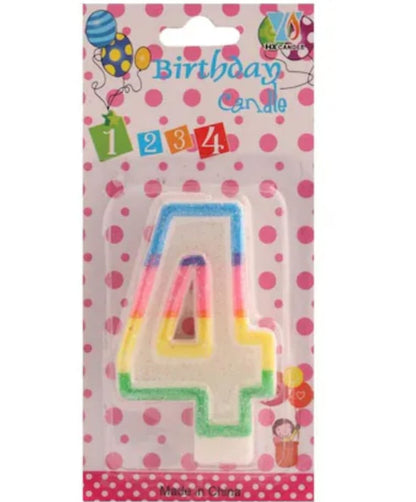 Multicoloured Glitter Wax Candle 0-9 - Preppy Kids (Grand Bazaar)